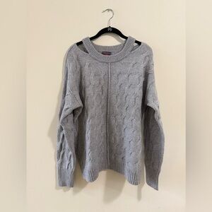 Vince Camuto Light Gray Cable Knit Sweater